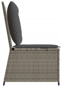 szürke polyrattan dönthető kerti kanapé párnákkal