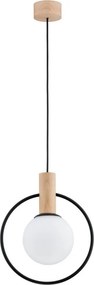 ALFA 61137 LABO Glamour Függesztett Lámpa Fekete, Világos Fa E14 IP20