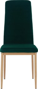 Szék, smaragd Velvet szövet/tölgy, COLETA NOVA
