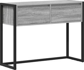 vidaXL Végasztal fiókkal Szürke Sonoma 100 x 36 x 75 cm Faanyag
