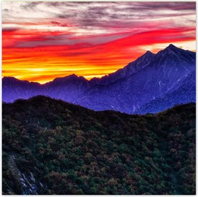 Poszterek 70x70 Hegyi táj nyugattal