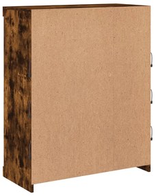 füstös tölgy színű tálalószekrény LED-ekkel 81 x 37 x 100 cm