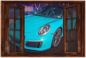Poszter 60x40 Türkiz Porsche Türkiz