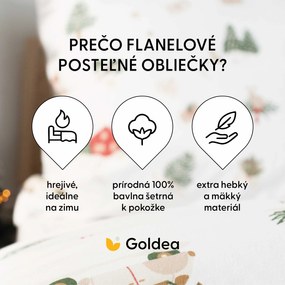 Goldea karácsonyi flanel ágyneműhuzat - tradicionális karácsonyi 140 x 200 és 70 x 90 cm
