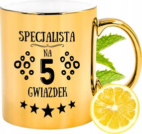 Arany csillogó bögre szakembernek ajándék fényképes nyomtatással