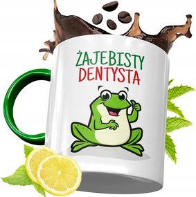 Zöld Bögre Fogorvosnak Ajándékba, fényképes nyomattal