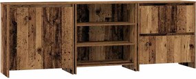 vidaXL Széf fiókkal 3 pcs Öreg fa 70 x 41 x 75 cm Faanyag