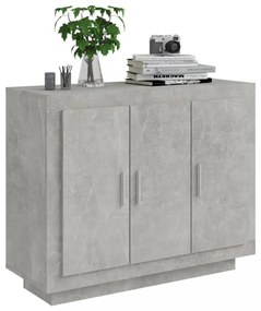 betonszürke szerelt fa tálalóasztal 92 x 35 x 75 cm