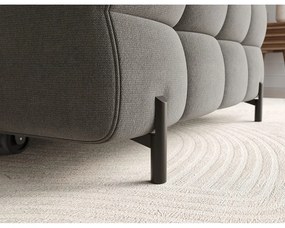 Szürkésbarna bársony kinyitható-tárolóhelyes sarokkanapé (jobb oldali-heverő résszel) Felro – ELTAP