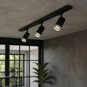 PIPE sínes rendszerbe szerelhető spotlámpa, 3x GU10/10W/230V, fekete
