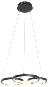 Függőlámpa fekete LED-del, 3 fokozatú dimmerrel, 3 lámpás - Rondas