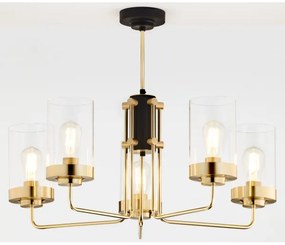 Jupiter 2088 - Rúdos csillár RAMIREZ 5xE27/15W/230V arany/fekete