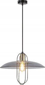 Ipari függőlámpa fekete üveg kerek 40 cm az asztal felett Rabalux