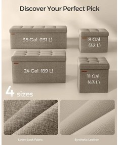 Tárolós ülőke, összecsukható pad, 38 × 110 × 38 cm, tevebarna színben