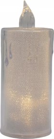 Dekoratív Led gyertya 12,5 cm átlátszó meleg fehér fény