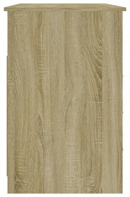 sonoma tölgy színű szerelt fa íróasztal fiókokkal 102x50x76 cm