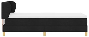 Boxspring Ágy Mattal - Fekete, 90x190 cm, Szövet