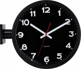 Nagy Fekete Kerek Kétoldalas Falióra Karlsson KA5966BK