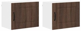 Fali konyhaszekrény 2 pcs Barna Tölgy 50 x 31 x 40 cm Faanyag
