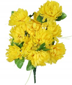 14 db-os sárga krizantém csokor kiegészítőkkel 54cm