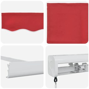 Behúzható napellenző Piros 350 x 250 cm Szövet, Fém