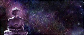 Kép - Buddha az élet virágaival (120x50 cm)