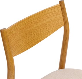 MAZZONI EXPORT CAMELIA Világos Bézs/Natúr Tölgy váz - KÁRPITOZOTT FA SZÉK NAPPALIBA ÉTKEZŐBE KONYHÁBA MODERN CLASSIC