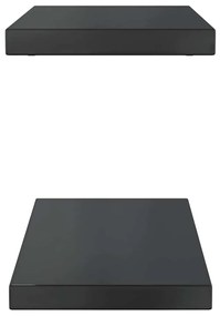 2 db fekete rozsdamentes acél fali polc 50 x 23,5 x 3 cm