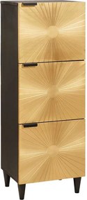 vidaXL Oldalsó szekrény fiókkal Fekete és Arany 40 x 33,5 x 110 cm