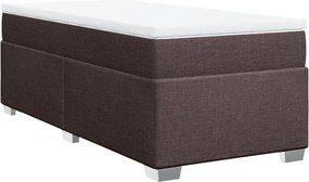 vidaXL sötétbarna szövet rugós ágy matraccal 100 x 200 cm