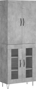 vidaXL betonszürke szerelt fa magasszekrény 69,5 x 34 x 180 cm