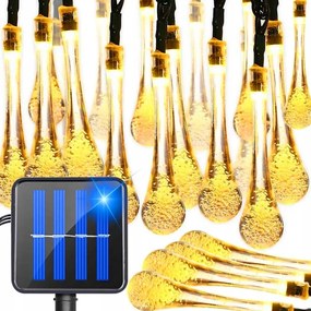 Napelemes meleg fényű kerti lámpa Napelemes jégcsap Ice 20LED Meleg 4,5m