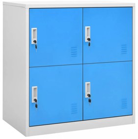 5 db világosszürke-kék acél zárható szekrény 90 x 45 x 92,5 cm