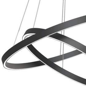 Maytoni MOD058PL-L74B3K - LED Csillár zsinóron RIM LED/88W/230V átm. 80 cm fekete