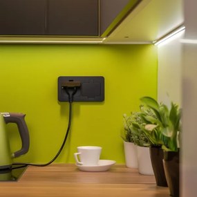 Solight 5B323B - Kültéri beépített padló dupla aljzat IP55 fekete négyszögletes