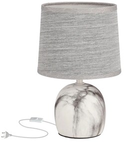 Világosszürke asztali lámpa textil búrával (magasság 25 cm) Adelina – Candellux Lighting