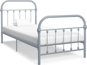 vidaXL szürke fém ágykeret 90 x 200 cm