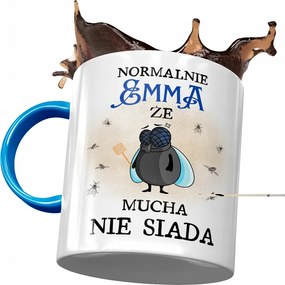 Kék Bögre Emma Feleség Barátnő Ajándék Nyomtatott Fotóval