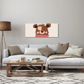 Kép - Teddy maci piros sállal (120x50 cm)