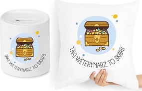 Állatorvos Párna Persely Szett fényképes nyomtatással