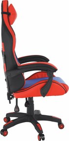 Irodai/gamer szék, kék/piros, SPIDEX NEW