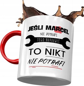 Piros bögre Marcel Kollégáknak Ajándék Nyomtatott Fotóval