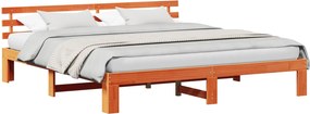 vidaXL Ágykeret fejtámlával Faggyú barna 180 x 200 cm Tömör fenyőfa