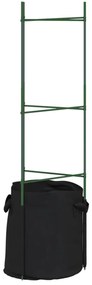 2 db acél és PP paradicsom ketrec növényzsákkal 116 cm