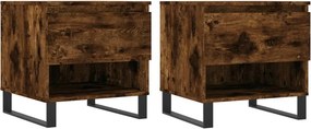 vidaXL 2 db füstös tölgy szerelt fa dohányzóasztal 50 x 46 x 50 cm