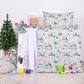 Karácsonyi ágynemű Buddy green EMI, Gyerekgarnitúra 90x130 + 45x65