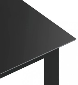 black alumínium és üveg kerti asztal 150 x 90 x 74 cm