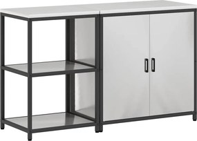 vidaXL Konyhai Tároló Készlet polcokkal 2 pcs Ezüst Rozsdamentes acél
