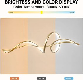 Brilagi - LED dimmelhető kábelre függesztett csillár SIGNATURE LED/55W/230V 120x23 cm arany + távirányító