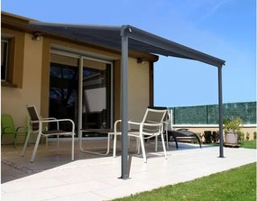 alumínium pergola LANITPLAST WALL 33 antracit + opal PC LG2118